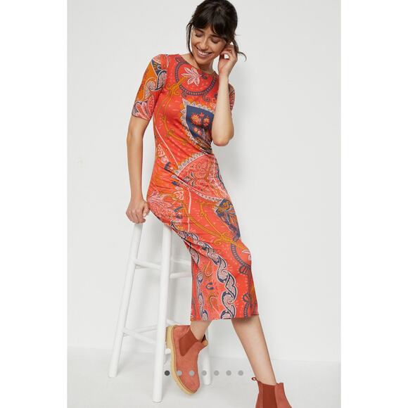 NWT Anthropologie Farm Rio Giannina Knit Midi Dress Size Medium - Picture 1 of 8